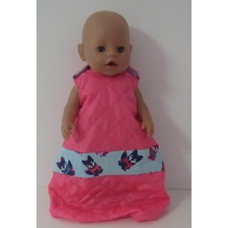 slaapzak gewatteerd roze met vossen baby born 43cm