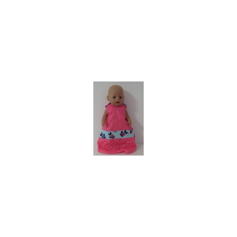 slaapzak gewatteerd roze met vossen baby born 43cm