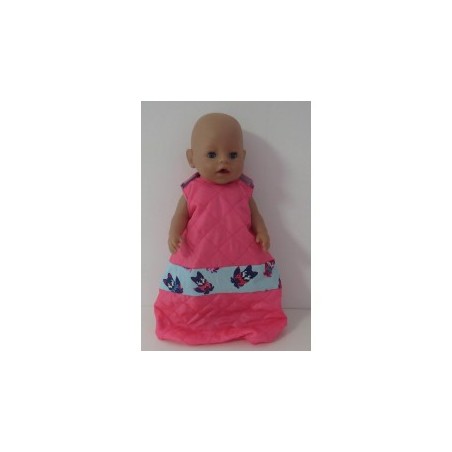 slaapzak gewatteerd roze met vossen baby born 43cm