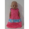 slaapzak gewatteerd roze met blauw kat baby born 43cm