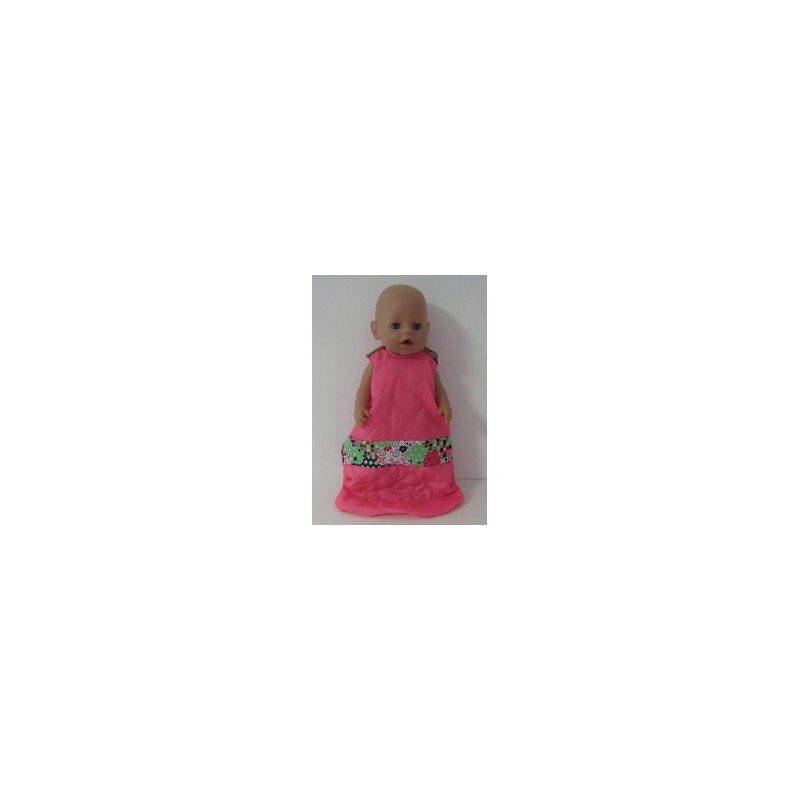 slaapzak gewatteerd roze met groen baby born 43cm