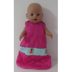 slaapzak gewatteerd hard roze met joki baby born 43cm