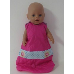 slaapzak gewatteerd hard roze met roosjes baby born 43cm
