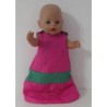 slaapzak gewatteerd hard roze met groen baby born 43cm