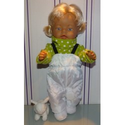 ski-pak wit met groen polka dots baby born 43cm