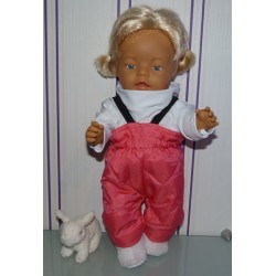 ski-pak hard roze met wit baby born 43cm