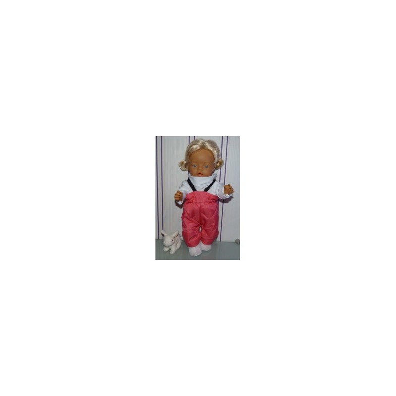 ski-pak hard roze met wit baby born 43cm