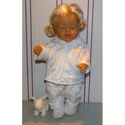 ski-pak wit met geruit baby born 43cm