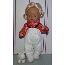 ski-pak wit met gebloemd baby born 43cm