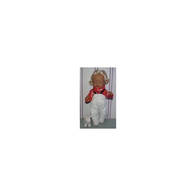 ski-pak wit met gebloemd baby born 43cm