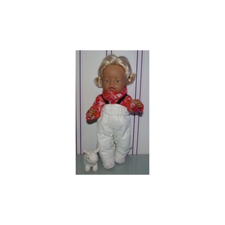 ski-pak wit met gebloemd baby born 43cm