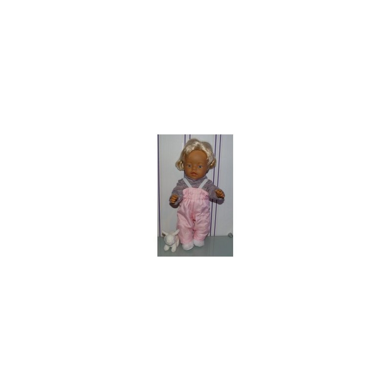 ski-pak roze met grijs baby born 43cm