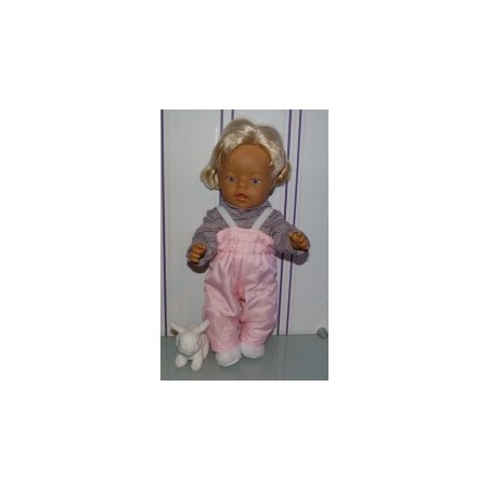 ski-pak roze met grijs baby born 43cm