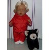 ski-pak rood met roosjes baby born 43cm