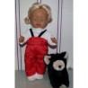 ski-pak rood met wit baby born 43cm
