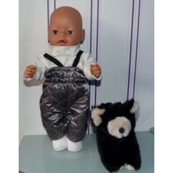 ski-pak grijs met beren baby born 43cm