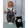 ski-pak grijs met beren baby born 43cm