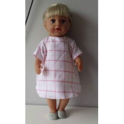 nachtjapon roze ruit baby born 43cm