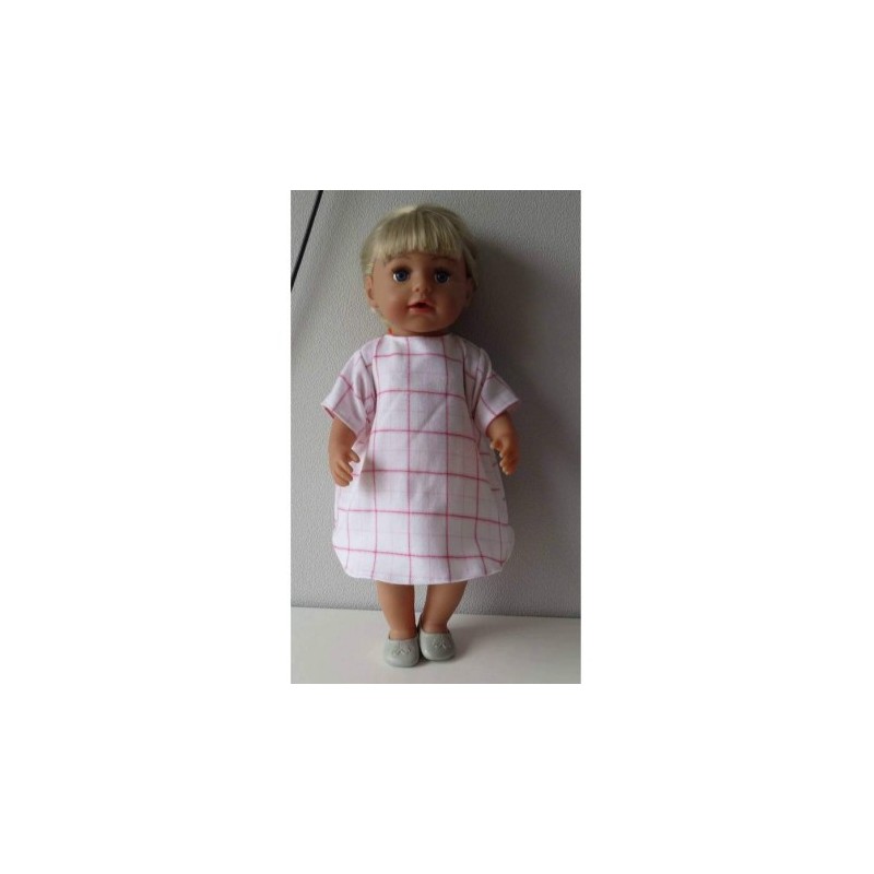 nachtjapon roze ruit baby born 43cm