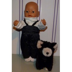 ski-pak donker blauw met beren baby born 43cm