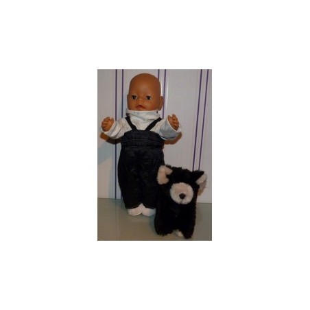 ski-pak donker blauw met beren baby born 43cm