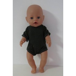 romper donker blauw met stippen groen baby born 43cm