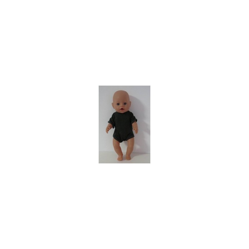 romper donker blauw met stippen groen baby born 43cm