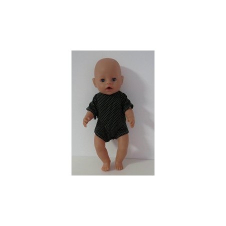 romper donker blauw met stippen groen baby born 43cm