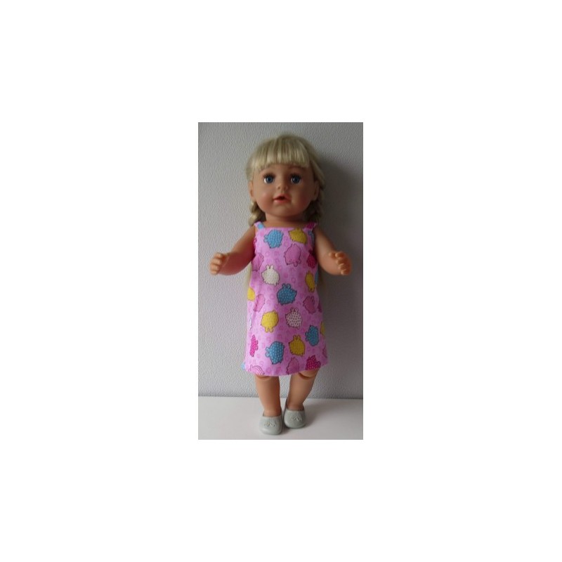 nachthemd roze dieren baby born 43cm