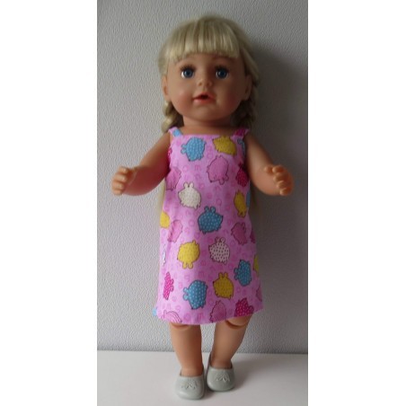 nachthemd roze dieren baby born 43cm