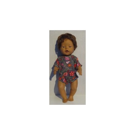 romper grijs olifanten baby born 43cm