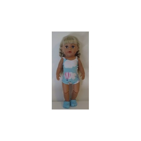 luxe romper blauw wolken baby born 43cm