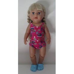 luxe romper hard roze paddestoelen baby born 43cm