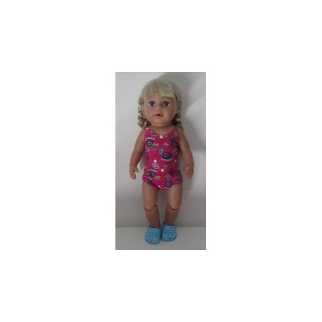luxe romper hard roze paddestoelen baby born 43cm