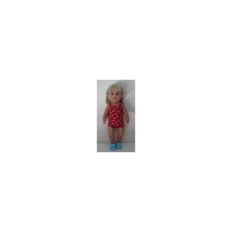 luxe romper rood bloemen baby born 43cm