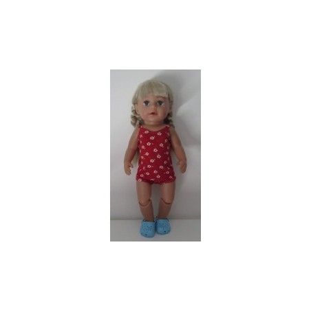 luxe romper rood bloemen baby born 43cm