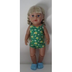 luxe romper groen citroenen baby born 43cm