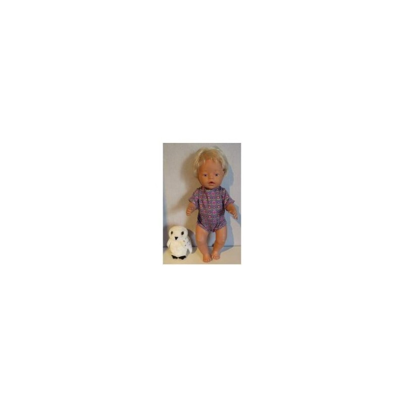 romper grijs met bloemen roze baby born 43cm