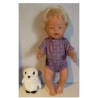 romper grijs met bloemen roze baby born 43cm