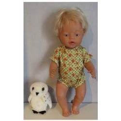 romper groen met bloemen baby born 43cm