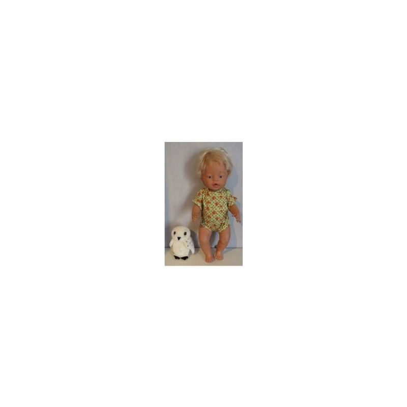 romper groen met bloemen baby born 43cm