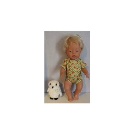 romper groen met bloemen baby born 43cm