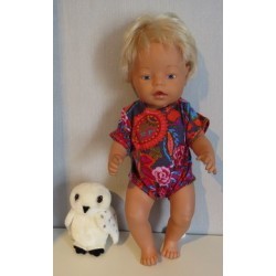 romper grijs met oranje baby born 43cm