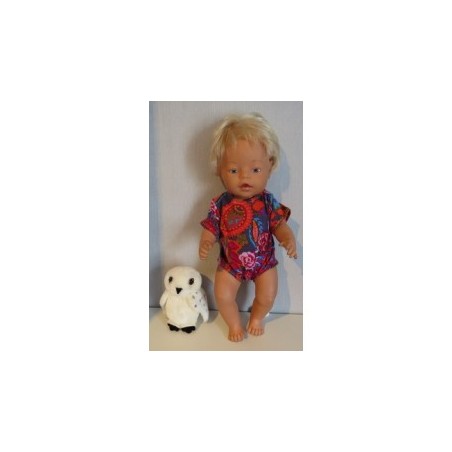 romper grijs met oranje baby born 43cm