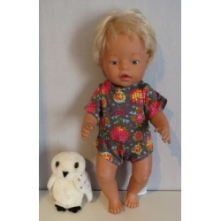 romper grijs rozen baby born 43cm