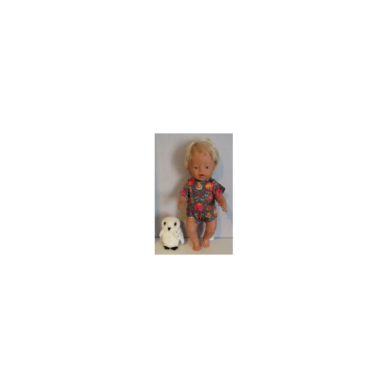 romper grijs rozen baby born 43cm