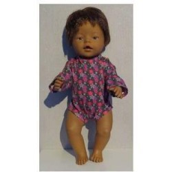 romper goen met bloemen lila baby born 43cm