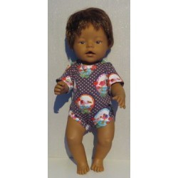 romper grijs flamingo's baby born 43cm