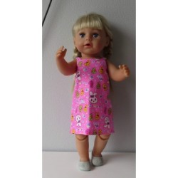 nachthemd roze konijnen baby born 43cm
