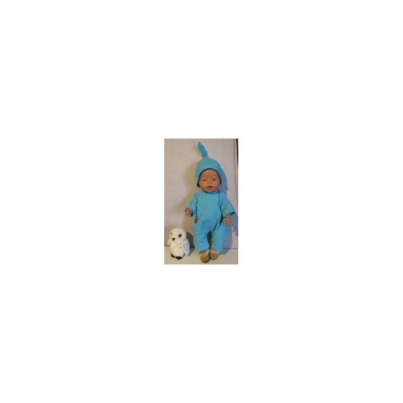 zomerslobpak mint met gele stippen baby born 43cm
